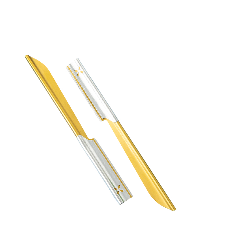 Szemöldök- és arcvágó borotva csúszásgátló markolattal