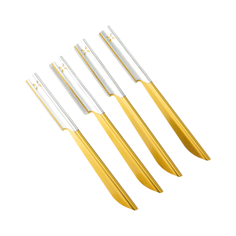 Szemöldök- és arcvágó borotva csúszásgátló markolattal