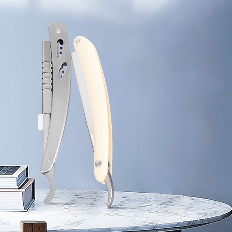 Tartós, rozsdamentes acél hullámos, egyenes borotvanyél