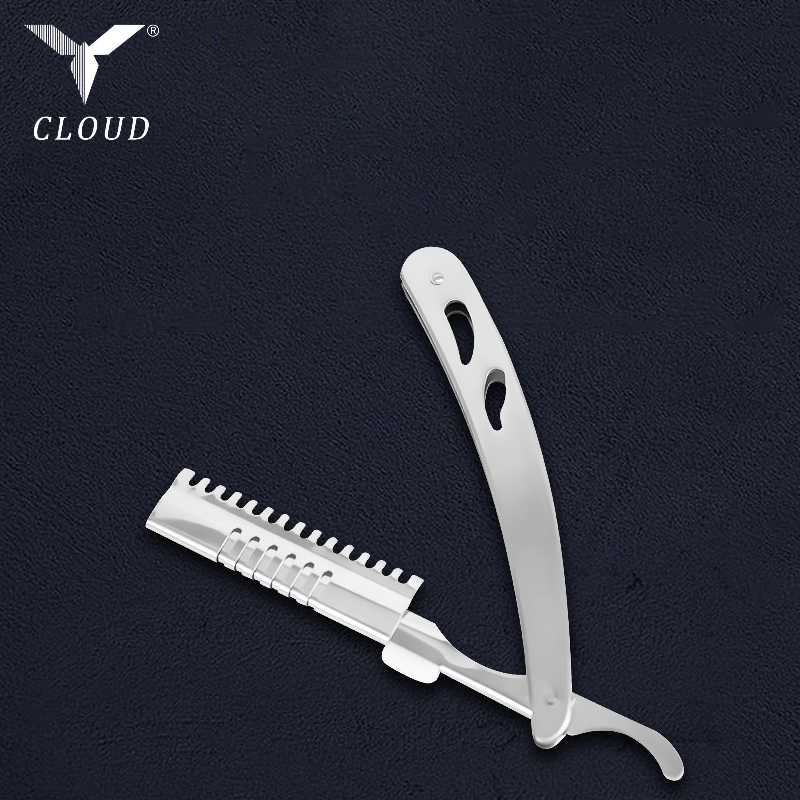 Tartós, rozsdamentes acél hullámos, egyenes borotvanyél