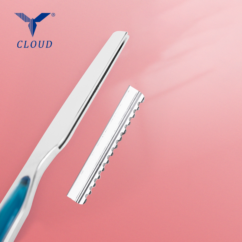 Hajvágó borotva rozsdamentes acél egyenes borotva (műanyag nyéllel)